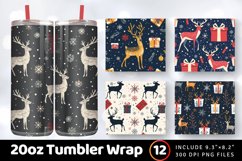 Festive Christmas Tumbler Wrap, 20oz Skinny Tumbler Wraps Product Image 1