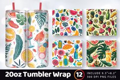 Summer Party Tumbler Wrap, 20oz Skinny Tumbler Wraps Product Image 1