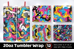 90s Abstract Funky Pop Tumbler Wrap, 20oz Skinny Tumbler Wra Product Image 1