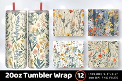 Urban Wildflowers Cottage core Garden Tumbler Wrap, 20oz Ski Product Image 1