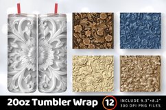 Western Carving Floral Tumbler Wrap, 20oz Skinny Tumbler Wra Product Image 1