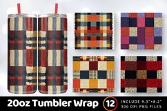 Crochet Knitted Plaid Checkered Tumbler Wrap, 20oz Skinny Tu Product Image 1