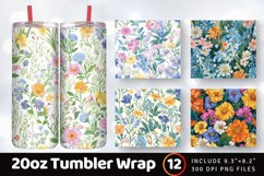 Delicate Flowers Garden Tumbler Wrap, 20oz Skinny Tumbler Wr Product Image 1