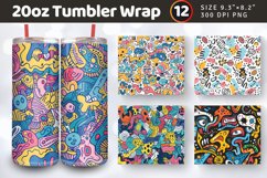 Cute Abstract Doodle Tumbler Wraps, 20oz Skinny Tumbler Wrap Product Image 1