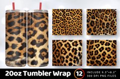Brown Jaguar Skin Panther Tumbler Wrap, 20oz Skinny Tumbler Product Image 1