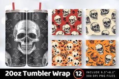Halloween Skull Greeting Tumbler Wrap, 20oz Skinny Tumbler W Product Image 1