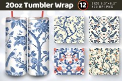Chinoiseries Tumbler Wraps, 20oz Skinny Tumbler Wrap Product Image 1