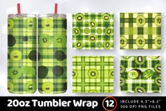 Kiwi plaid Tumbler Wrap, 20oz Skinny Tumbler Wraps Product Image 1