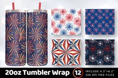 4th of July Fireworks Tumbler Wrap, 20oz Skinny Tumbler Wrap Product Image 1
