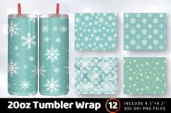 Pastel Aqua Dream Snowflakes Tumbler Wrap, 20oz Skinny Tumbl Product Image 1