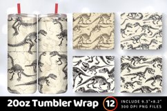 Vintage Dinosaurs Skeleton Tumbler Wrap, 20oz Skinny Tumbler Product Image 1