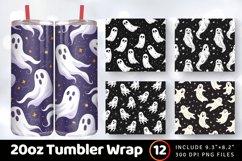 Ghost Halloween Tumbler Wrap, 20oz Skinny Tumbler Wraps Product Image 1