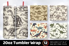 Vintage Dinosaurs Tumbler Wrap, 20oz Skinny Tumbler Wraps Product Image 1