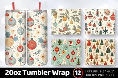 Retro Christmas Tumbler Wrap, 20oz Skinny Tumbler Wraps Product Image 1