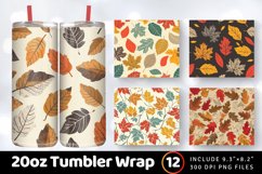 Retro Fall Leaves Tumbler Wrap, 20oz Skinny Tumbler Wrap Product Image 1