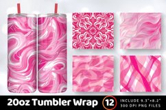 Pink Abstract Tumbler Wrap, 20oz Skinny Tumbler Wraps Product Image 1