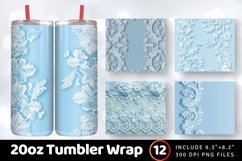 Bridal Baby Blue Laces Tumbler Wrap, 20oz Skinny Tumbler Wra Product Image 1