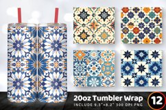 Moroccan Tiles Tumbler Wrap, 20oz Skinny Tumbler Wrap Product Image 1