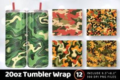 Decorative Camo Tumbler Wrap, 20oz Skinny Tumbler Wrap Product Image 1