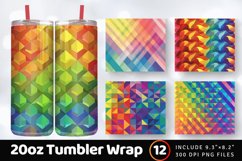 Geometric shape Rainbow Tumbler Wrap, 20oz Skinny Tumbler Wr Product Image 1
