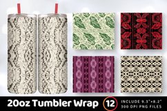 Knitted Lace Fabric Textile Tumbler Wrap, 20oz Skinny Tumble Product Image 1