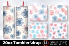 4th of July Pastel Fireworks Tumbler Wrap, 20oz Skinny Tumbl Product Image 1