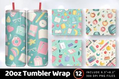Pastel Back to School Tumbler Wrap, 20oz Skinny Tumbler Wrap Product Image 1
