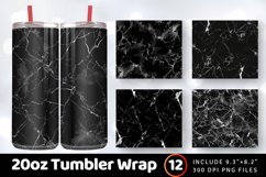 Black marble Tumbler Wrap, 20oz Skinny Tumbler Wraps Product Image 1