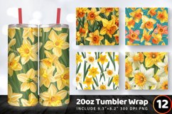 Vibrant Daffodil Flowers Tumbler Wrap, 20oz Skinny Tumbler W Product Image 1