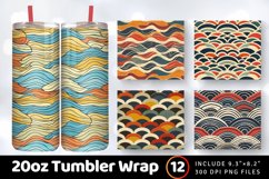 Retro Waves Tumbler Wrap, 20oz Skinny Tumbler Wraps Product Image 1