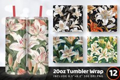 Regal Lily Flowers Tumbler Wrap, 20oz Skinny Tumbler Wrap Product Image 1