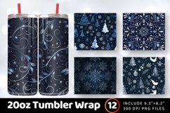 Dark Blue Christmas Tumbler Wrap, 20oz Skinny Tumbler Wraps Product Image 1