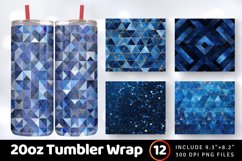 Blue Glittery Geometric Tumbler Wrap, 20oz Skinny Tumbler Wr Product Image 1