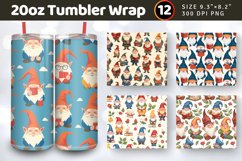 Student Gnomes Tumbler Wraps, 20oz Skinny Tumbler Wrap Product Image 1
