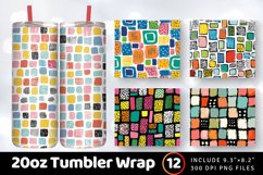 Doodle Polka Dots Rectangles Tumbler Wrap, 20oz Skinny Tumbl Product Image 1