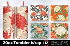 Chinese Chrysanthemums Tumbler Wrap, 20oz Skinny Tumbler Wra Product Image 1