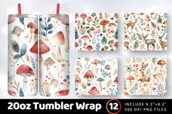 Watercolor Enchanted Woodland Tumbler Wrap, 20oz Skinny Tumb Product Image 1