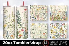Cottage core Wildflowers Garden Tumbler Wrap, 20oz Skinny Tu Product Image 1