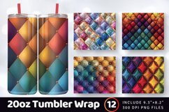 Luxury Rainbow Diamond Tufted Tumbler Wrap, 20oz Skinny Tumb Product Image 1