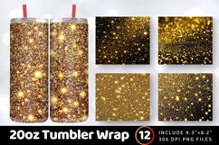 Gold Glitter Texture Sparkling Tumbler Wrap, 20oz Skinny Tum Product Image 1