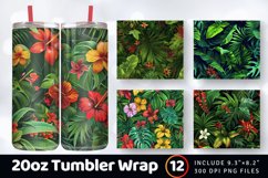 Nature Spring Tropical Jungle Floral Tumbler Wrap, 20oz Skin Product Image 1