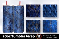 Luxury Royal Blue Tumbler Wrap, 20oz Skinny Tumbler Wraps Product Image 1