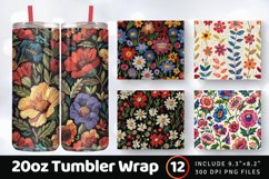Knitted Garden Flower Fabric Tumbler Wrap, 20oz Skinny Tumbl Product Image 1