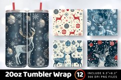 Winter Christmas Tumbler Wrap, 20oz Skinny Tumbler Wraps Product Image 1