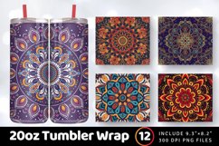 Abstract Boho Festive Mandala Tumbler Wrap, 20oz Skinny Tumb Product Image 1