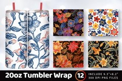 Batik Fabric Flowers Printable Tumbler Wrap, 20oz Skinny Tum Product Image 1