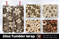 Floral Coffee Tumbler Wrap, 20oz Skinny Tumbler Wrap Product Image 1