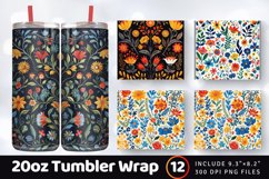 Rustic Folk Wildflowers Floral Tumbler Wrap, 20oz Skinny Tum Product Image 1