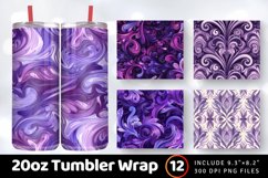 Purple Harmony Tumbler Wrap, 20oz Skinny Tumbler Wraps Product Image 1