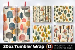 Retro Forest Fabric Tree Tumbler Wrap, 20oz Skinny Tumbler W Product Image 1